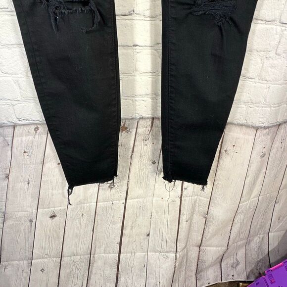 MOTHER Jeans The Looker Ankle Fray 29 Black Guilty as Sin Stretch Made USA - Picture 4 of 16